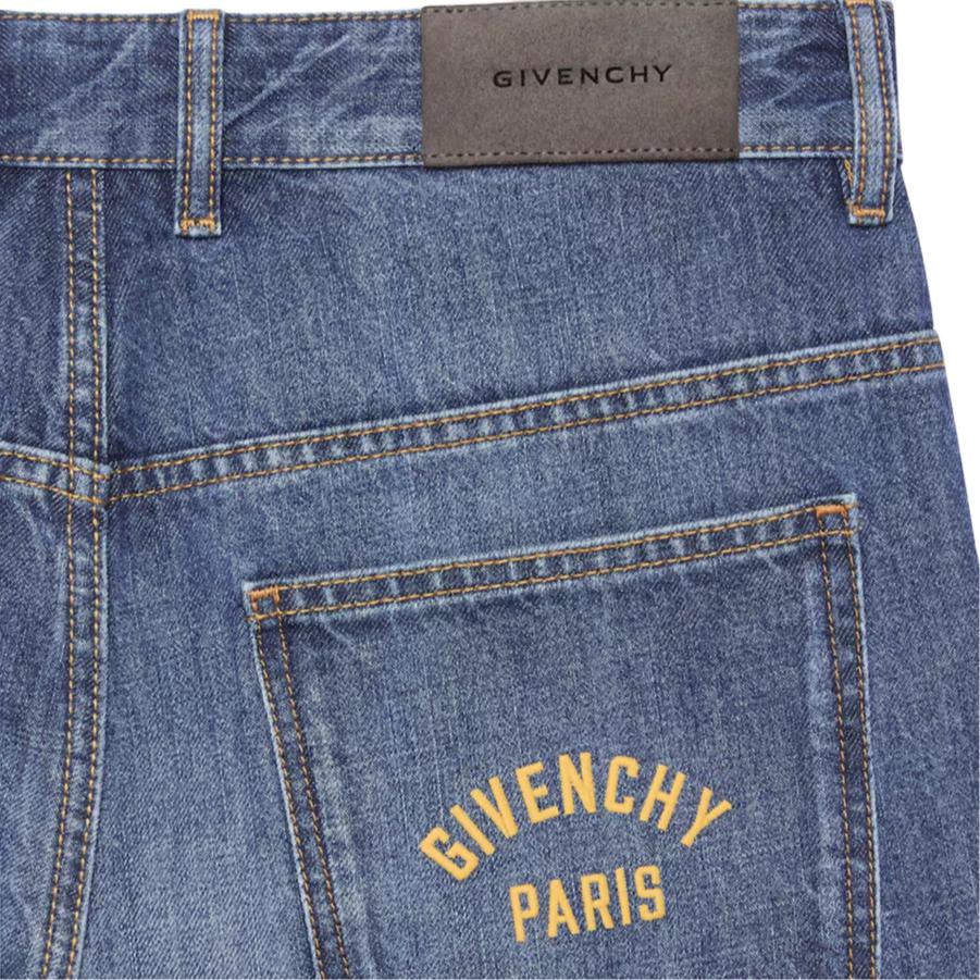 Джинсы прямого кроя с вышитым логотипом Givenchy, темно синий — фото 4