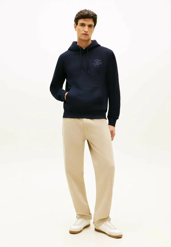 Худи из махровой ткани с вышивкой логотипа Tommy Hilfiger, Navy Blue — фото 2
