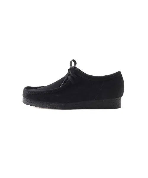 Мужские замшевые кроссовки Clarks Wallabee чёрные — фото 3