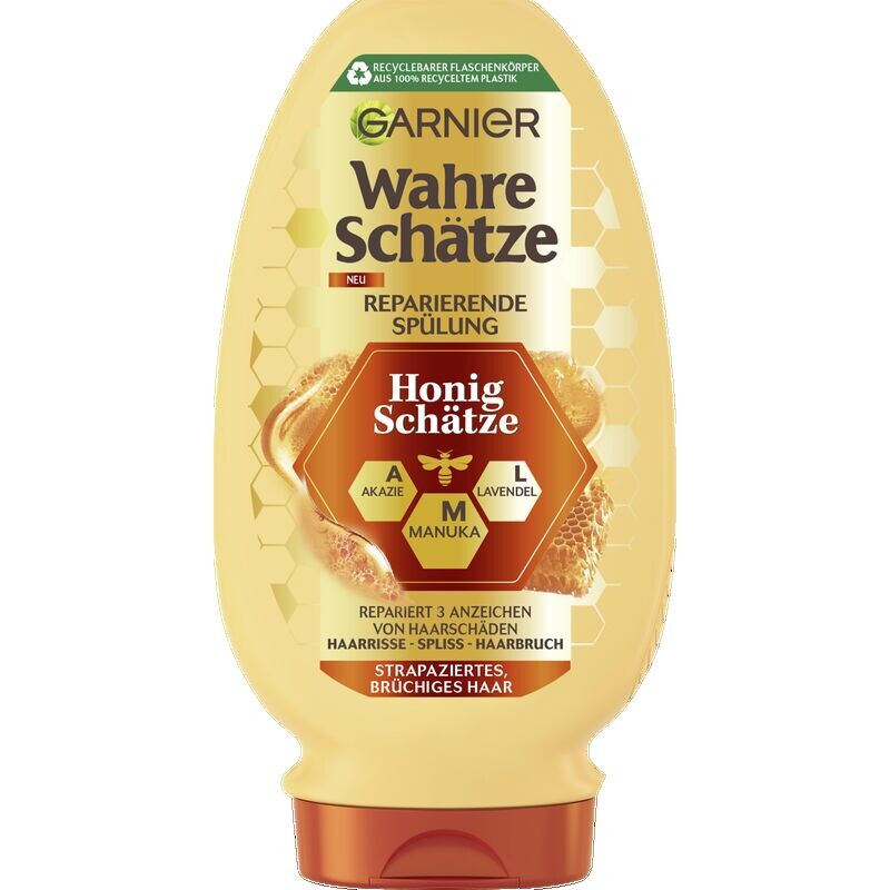 

Кондиционер с медом лечит поврежденные и ломкие волосы Garnier, 200 ml