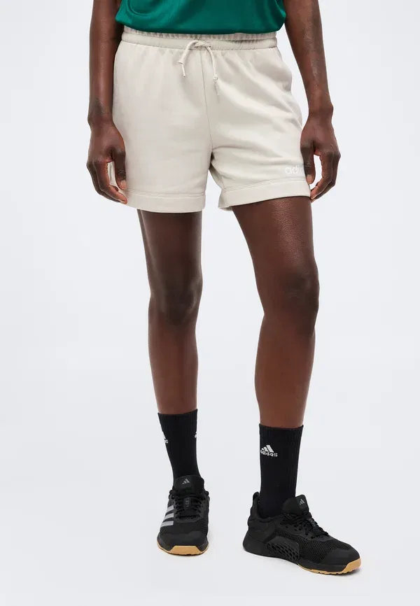 Спортивные шорты Essentials linear shorts Adidas Sportswear, алюминий/белый