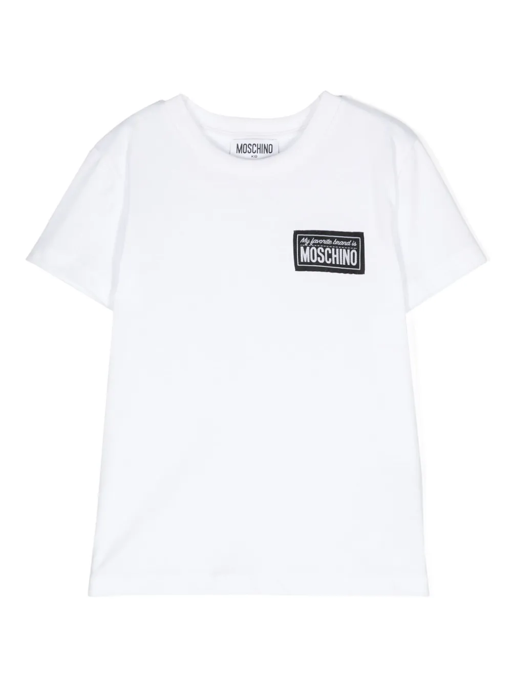 

Футболка с нашивкой-логотипом Moschino Kids, белый