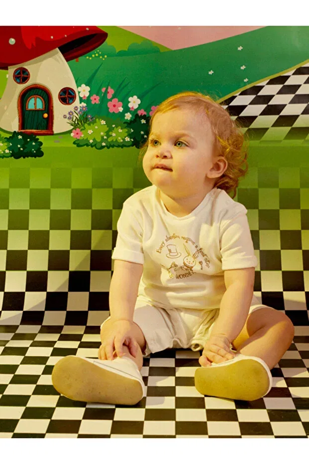 Детский комбинезон с коротким рукавом хлопковый Alice Maya And Luca, White