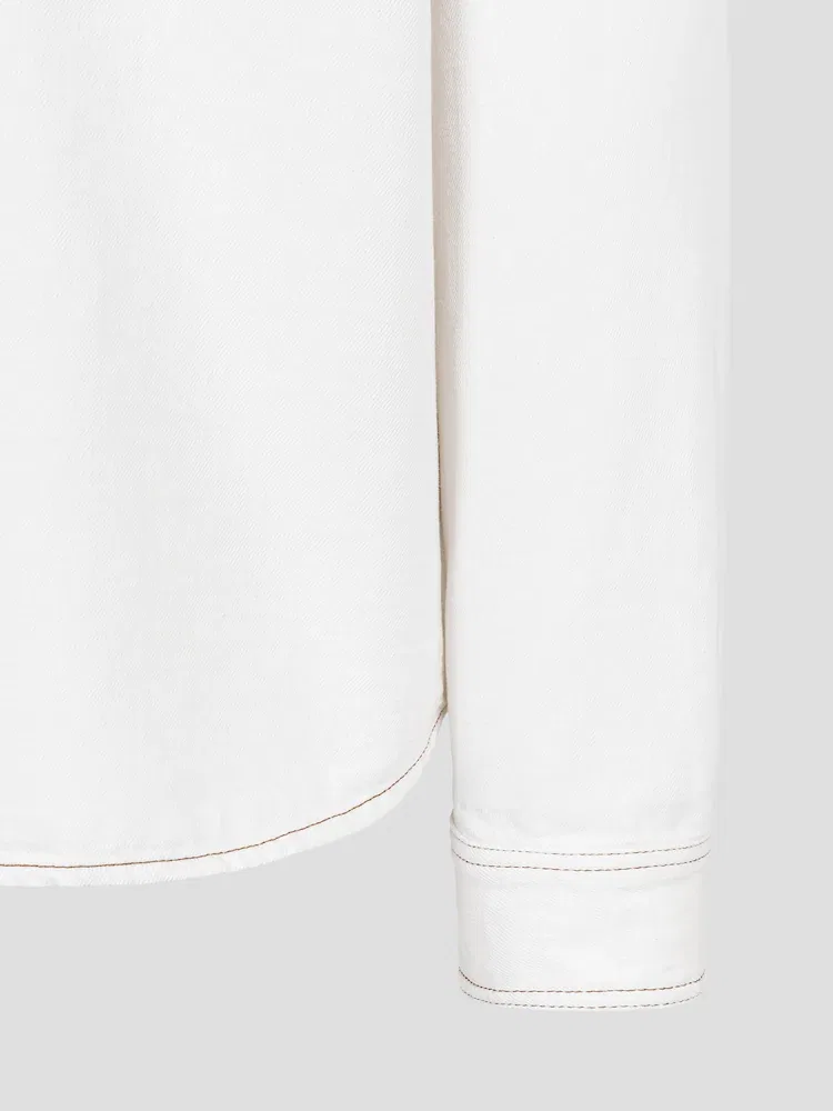 Оверсайз рубашка Ami De Coeur Overshirt AMI PARIS, White — фото 4