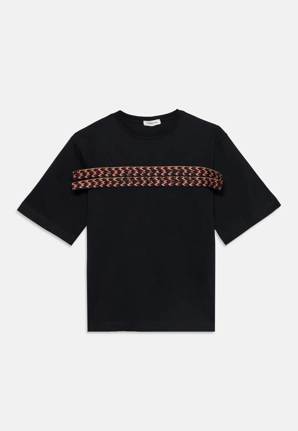 Футболка с короткими рукавами, унисекс, с принтом Lanvin, Black