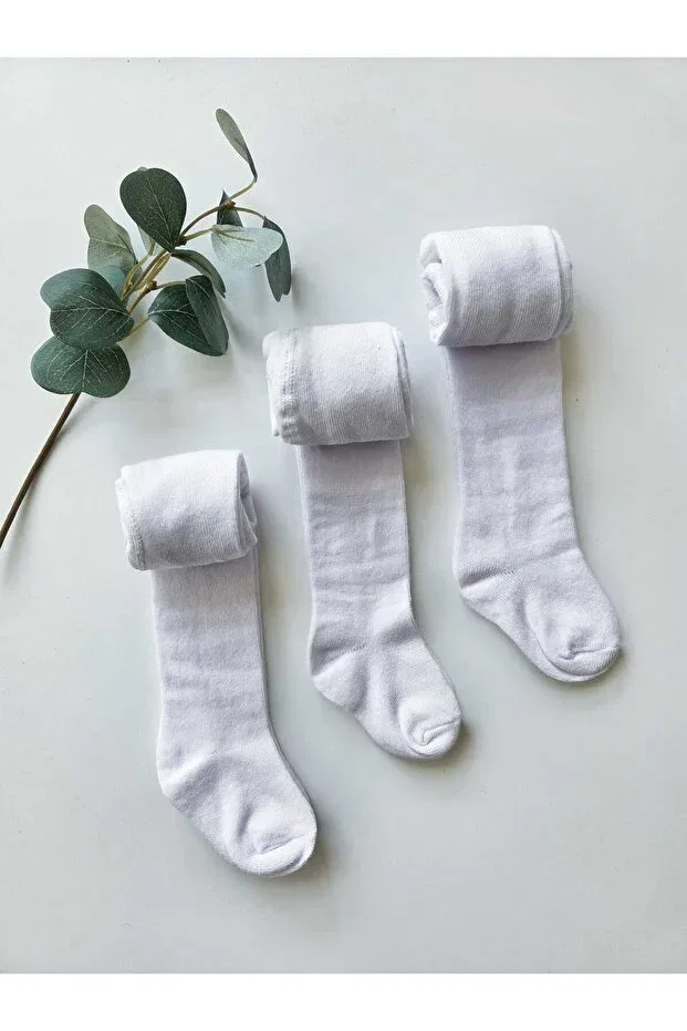 Детские колготки хлопковые комплект 3 шт Panfilia, White
