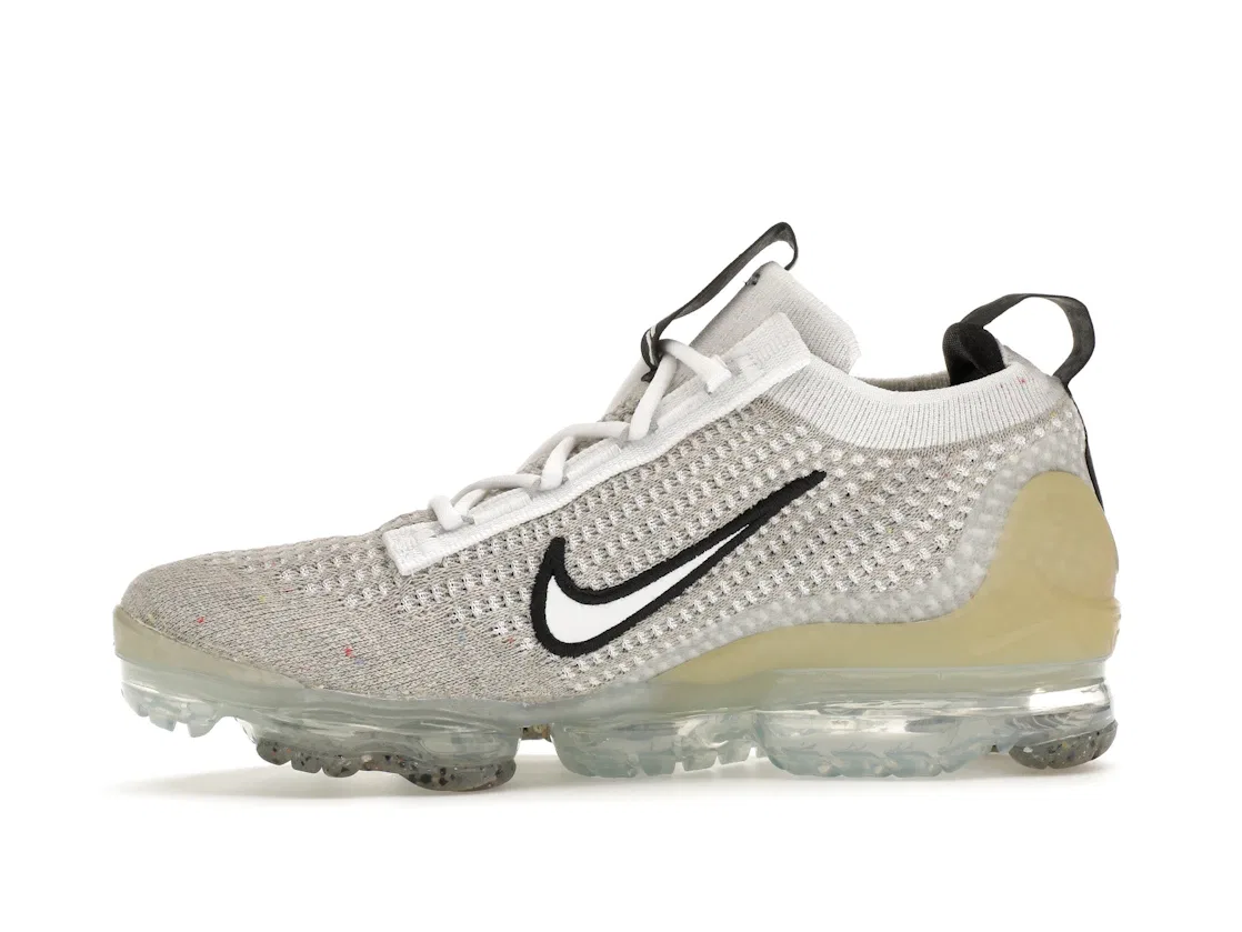 Детские кроссовки Lifestyle с Flyknit Nike Air VaporMax 2021 FK, White/Black/Metallic Silver/White — фото 3