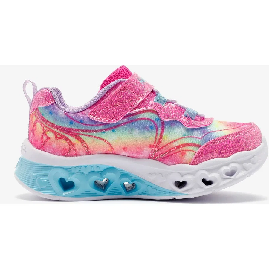 Детские кроссовки с подсветкой Flutter Heart Lights - Groovy Swirl Skechers, Розовый — фото 3