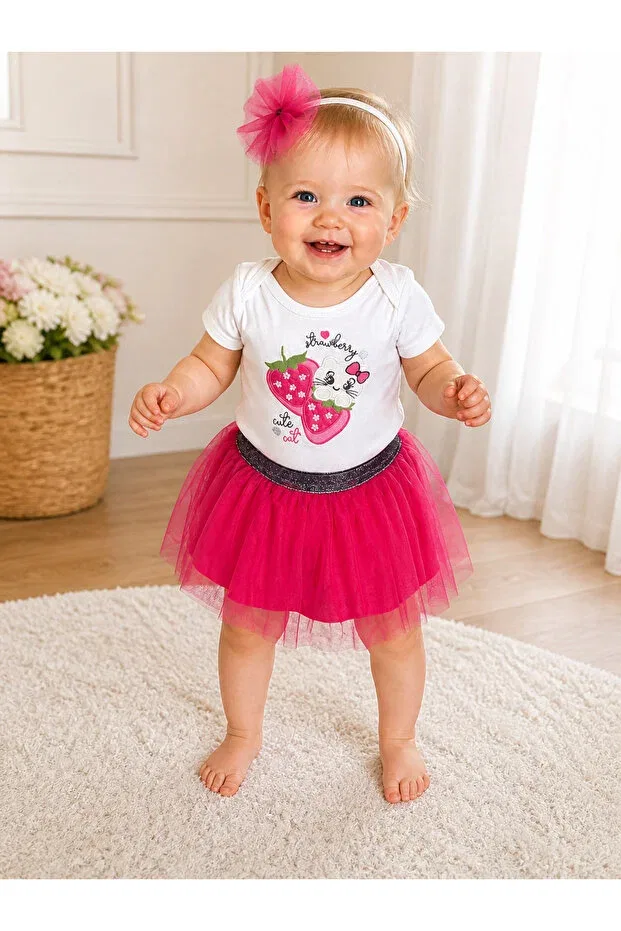 Детский комплект для девочек хлопковый Ari Bebe, Fuchsia Arı Bebe — фото 3