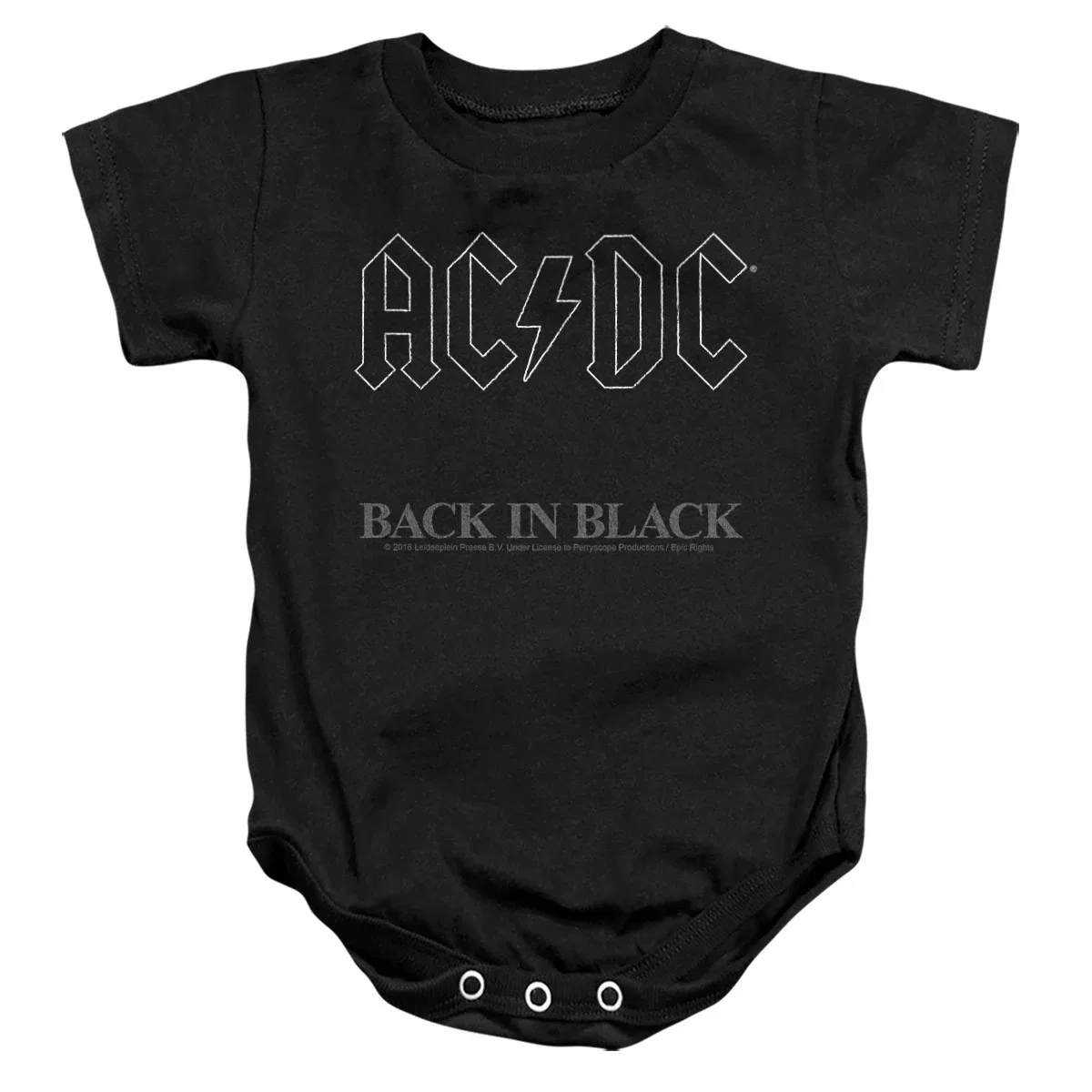 Детское боди с коротким рукавом ACDC Back In Black AC/DC, Black
