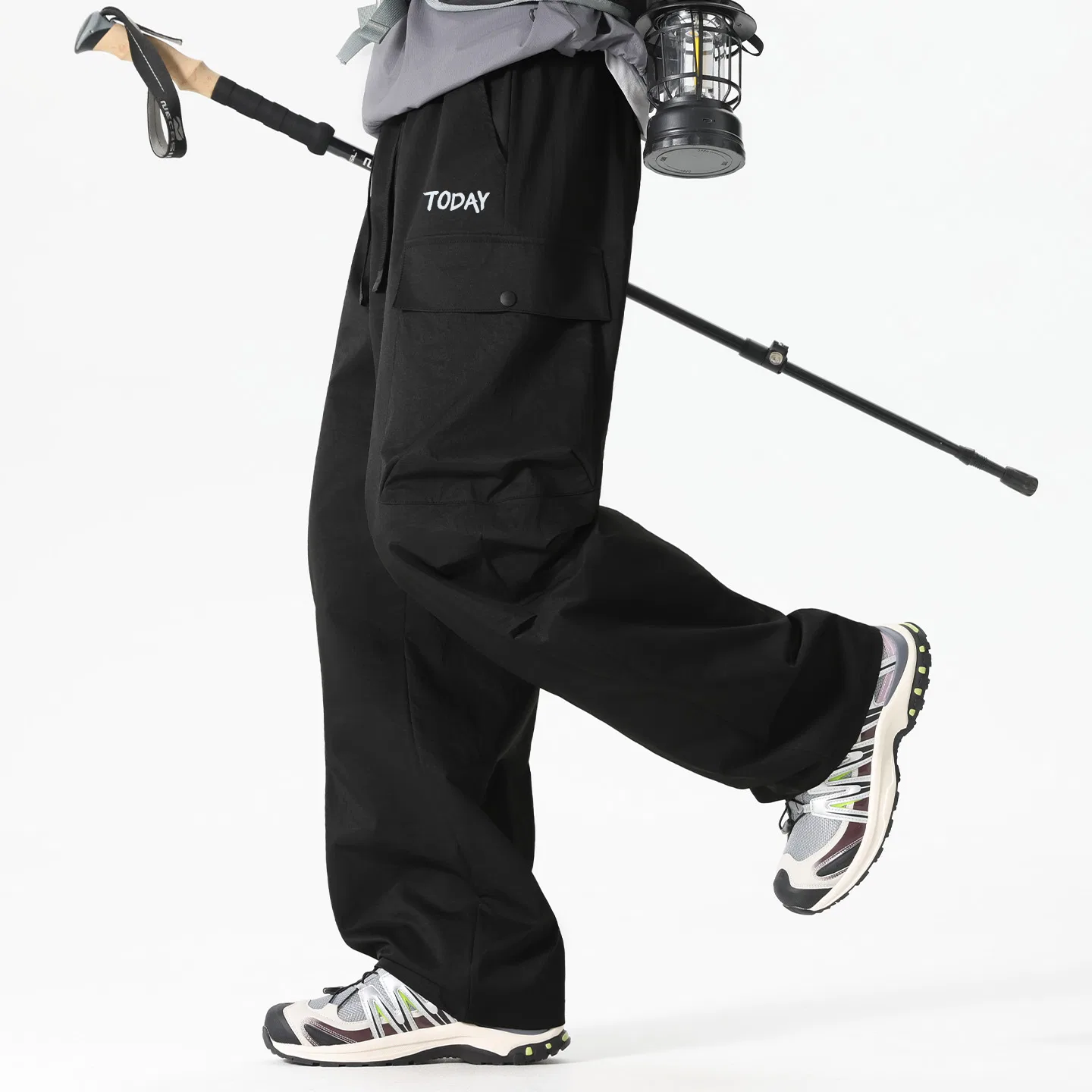 Детские карго-брюки Smooth Blue Graffiti Pants Logo MINISO, Dark Gray — фото 4