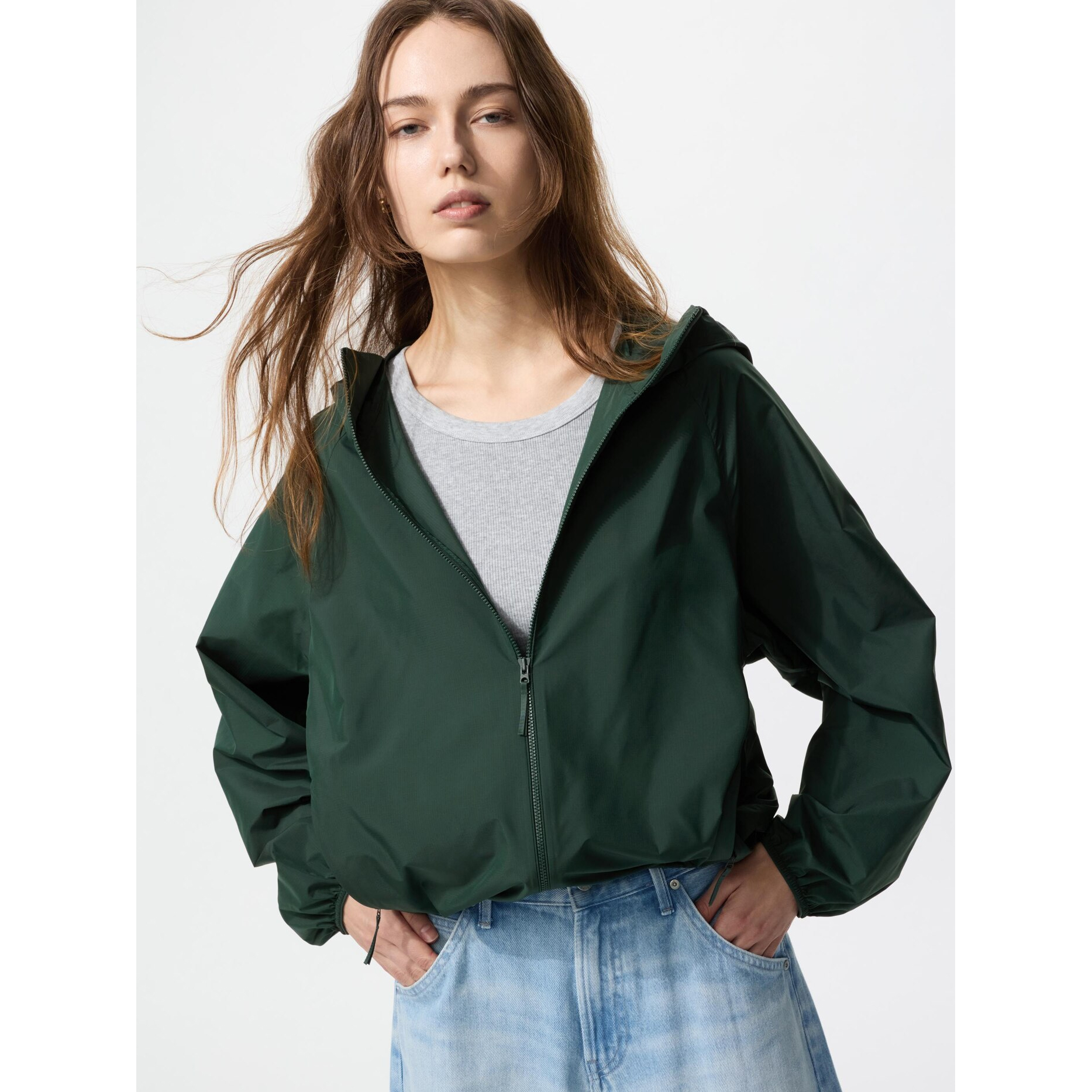 

Ветровка с защитой от ультрафиолета Uniqlo женская, 59 темно-зеленый