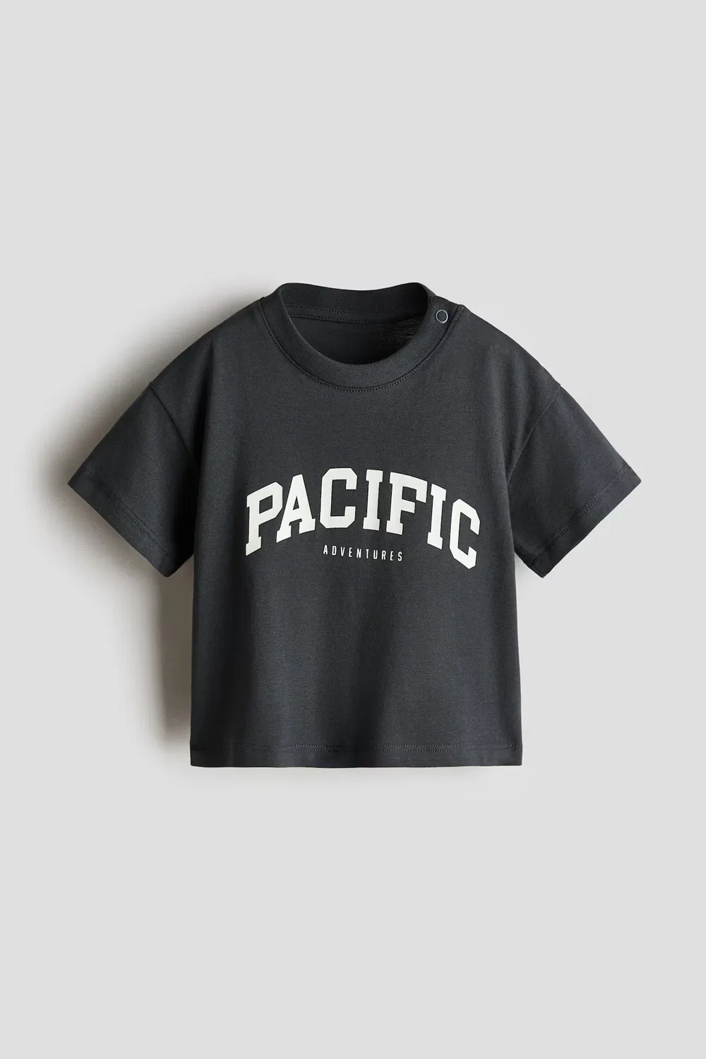Хлопковая футболка с принтом H&M, Dunkelgrau/Pacific