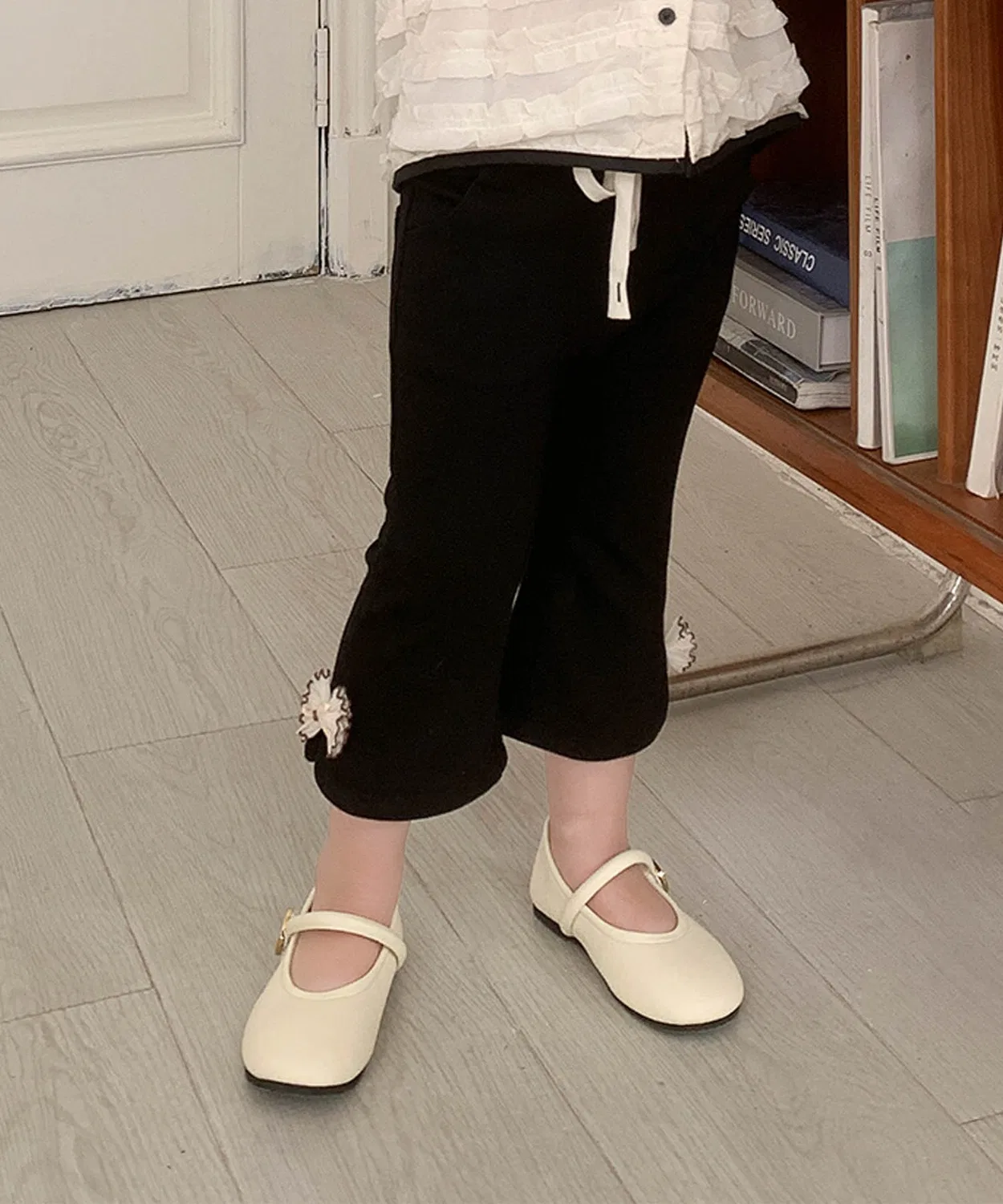 Детские спортивные штаны с боковым разрезом и лентой, модель Ribbon Side Slit, aimoha, Черный
