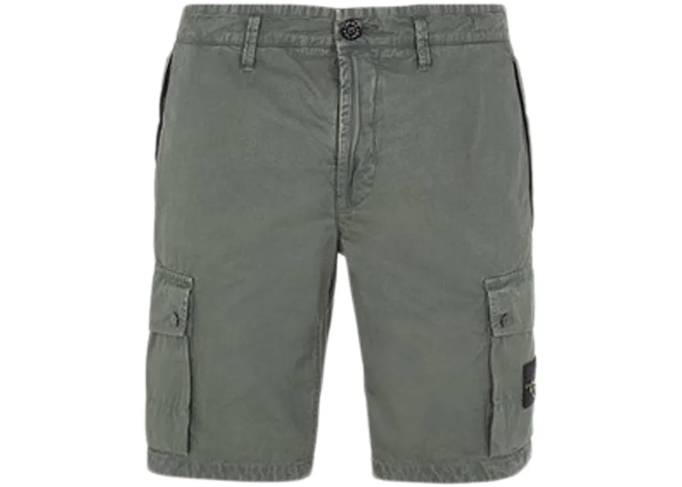 Мужские шорты карго с эффектом потертости Stone Island Shorts Slim Fit - Old Treatment, Musk Green