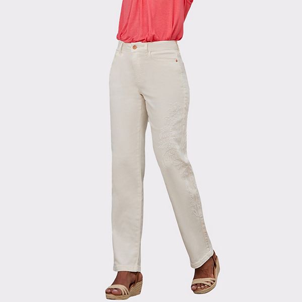 

Женские джинсы прямого кроя с вышивкой Lascana