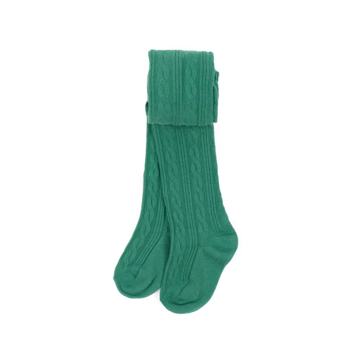 Колготки в рубчик с кабельным узором Leveret, Green