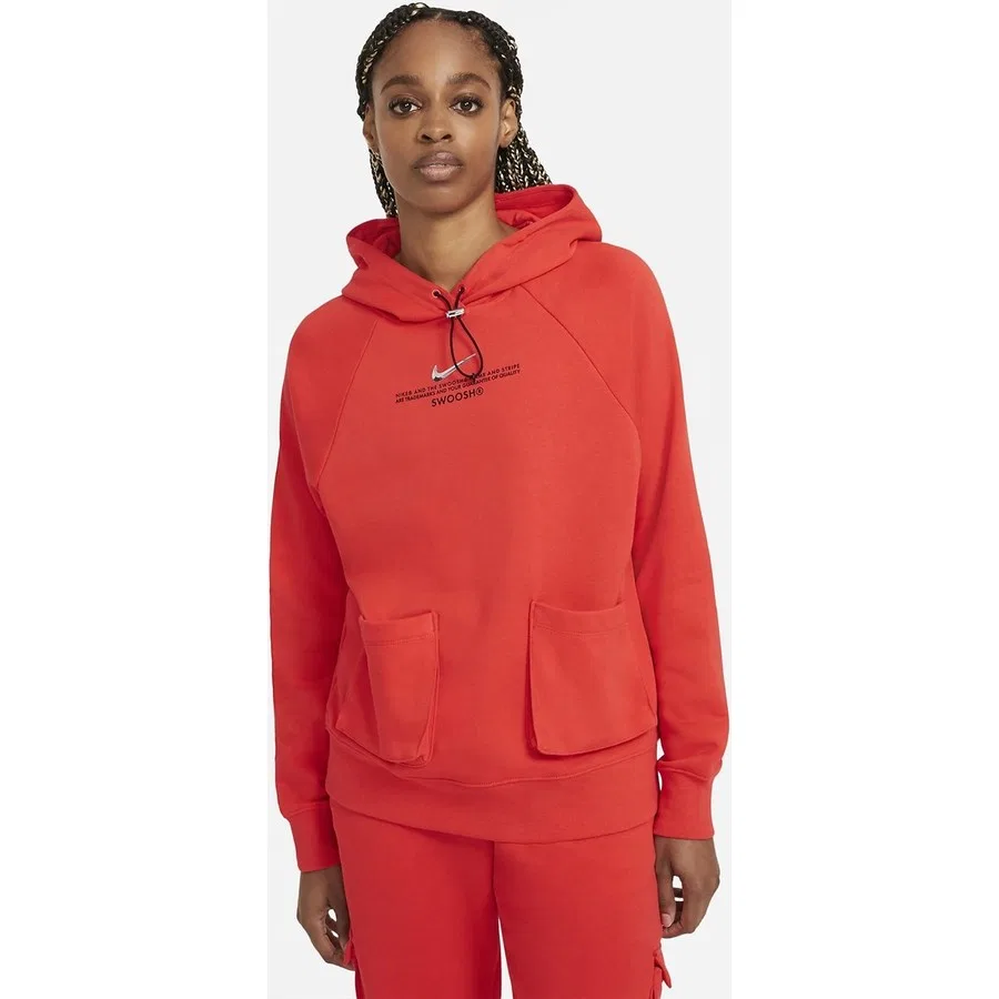 Женский свитшот с капюшоном Nike W NSW SWSH HOODIE FT CZ8896, Красный