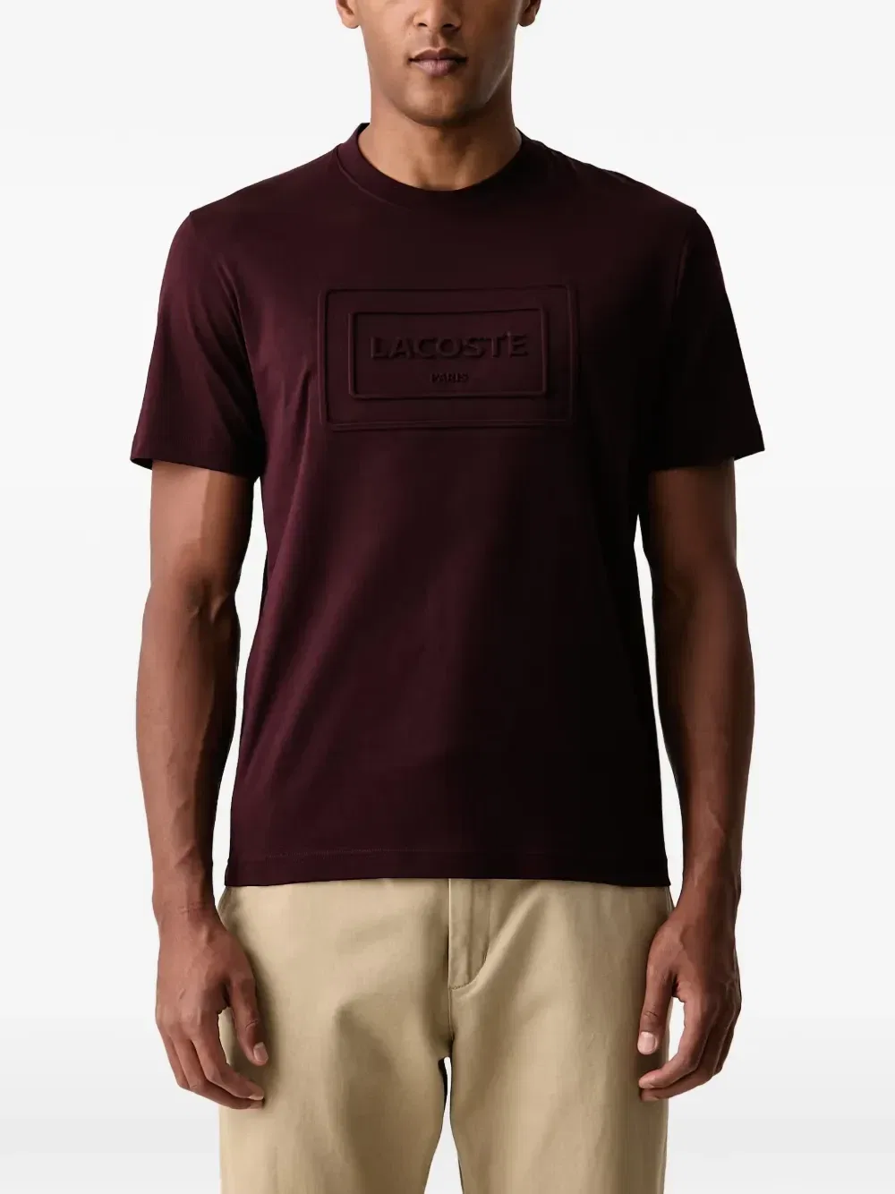 Футболка с рельефным логотипом-нашивкой Lacoste, красный