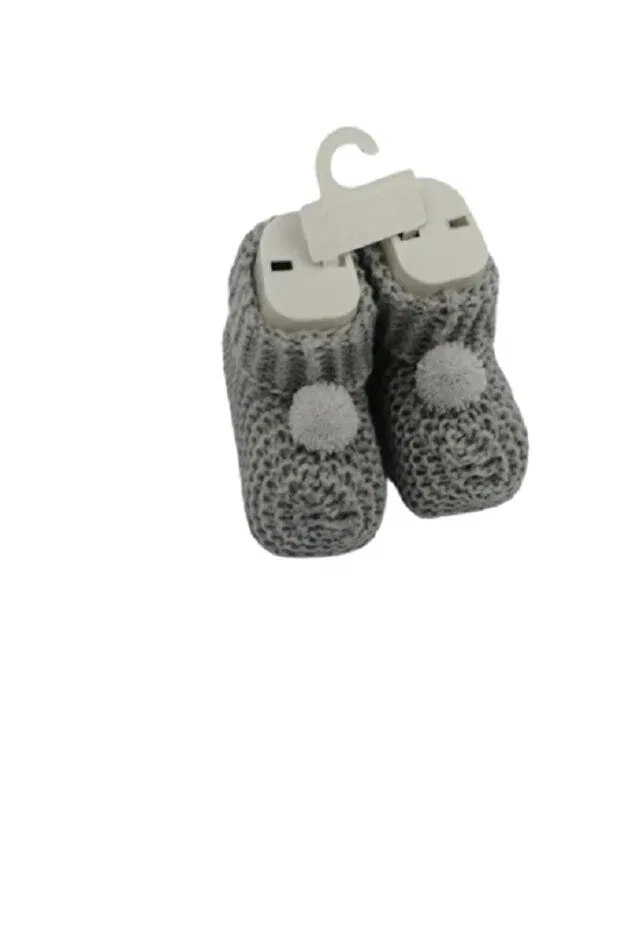 Детские пинетки для новорожденных с помпонами Safran Baby, Gray