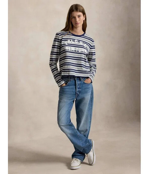 Женская блузка с длинным рукавом Polo Ralph Lauren, Blu Marino — фото 2