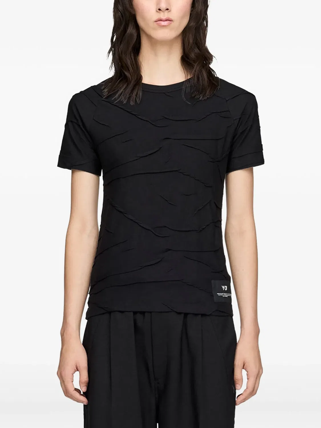 Футболка плиссированная черная Adidas, черный