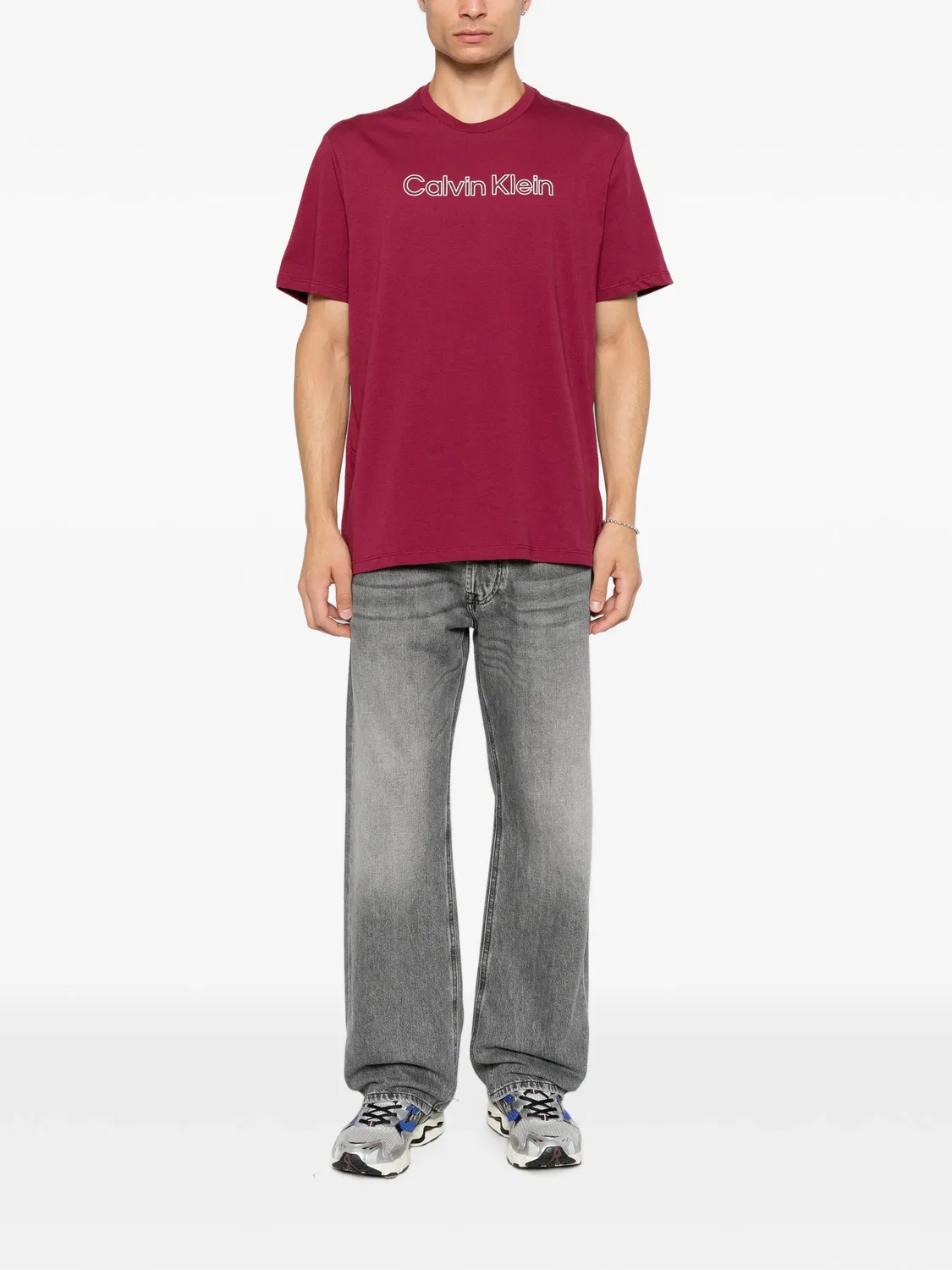 Красная футболка с логотипом из хлопка Calvin Klein, красный — фото 2