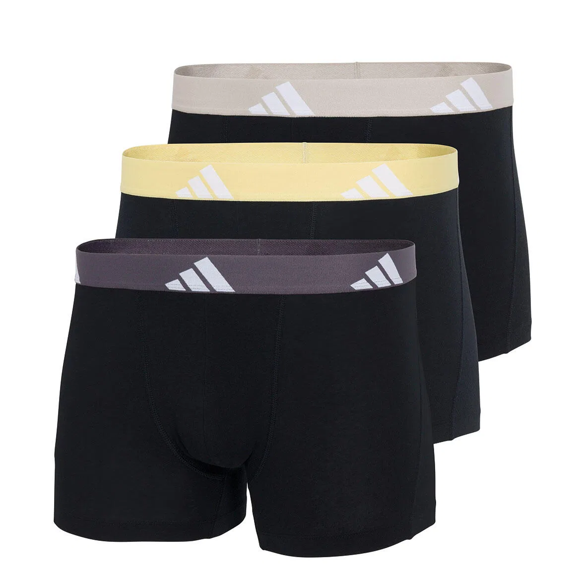 Мужские боксеры из стрейч-хлопка в комплекте из 3 штук Adidas, Color: Schwarz / Beige