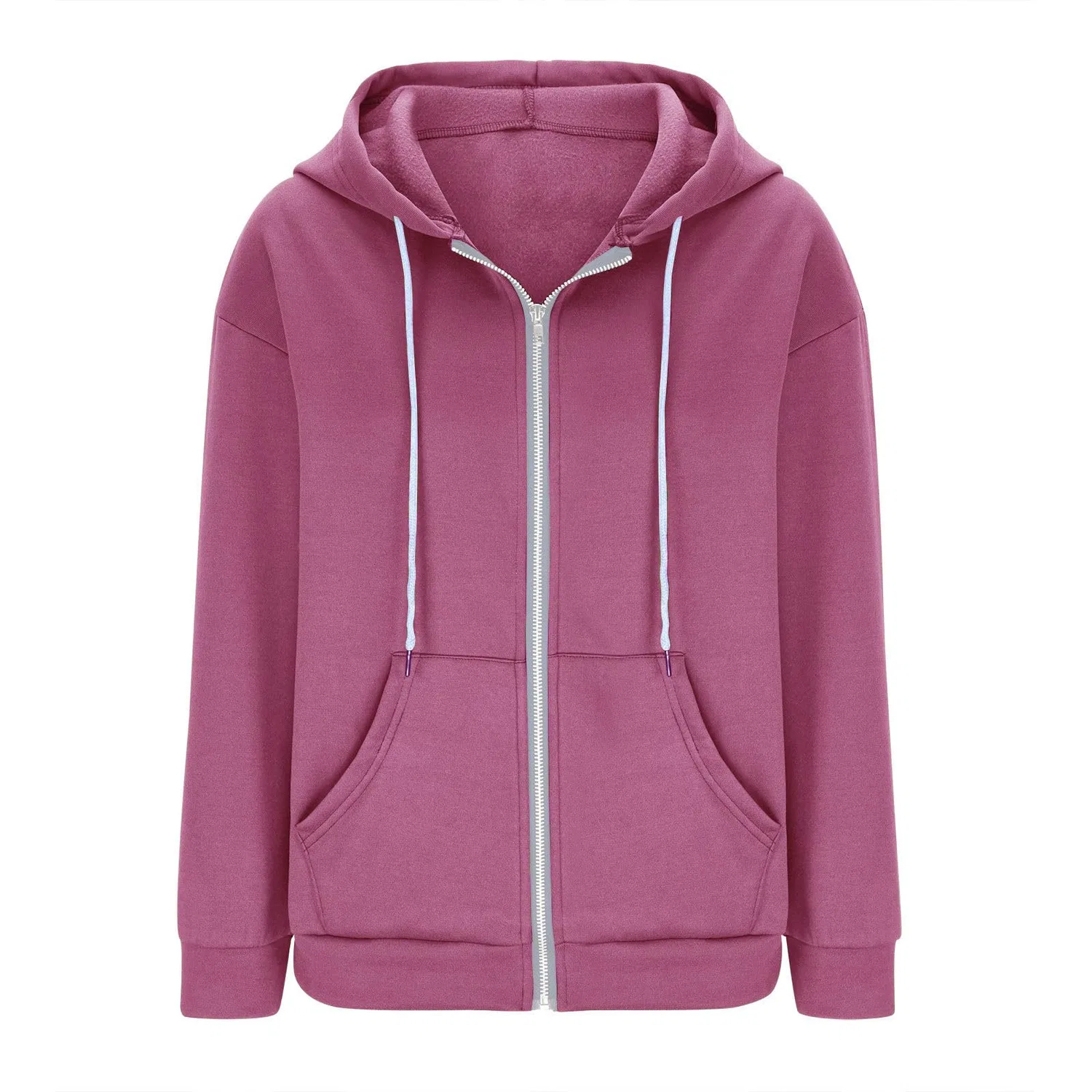 Женская куртка с капюшоном Oversized Hooded Fleece Jacket, Rosa Acceso — фото 3