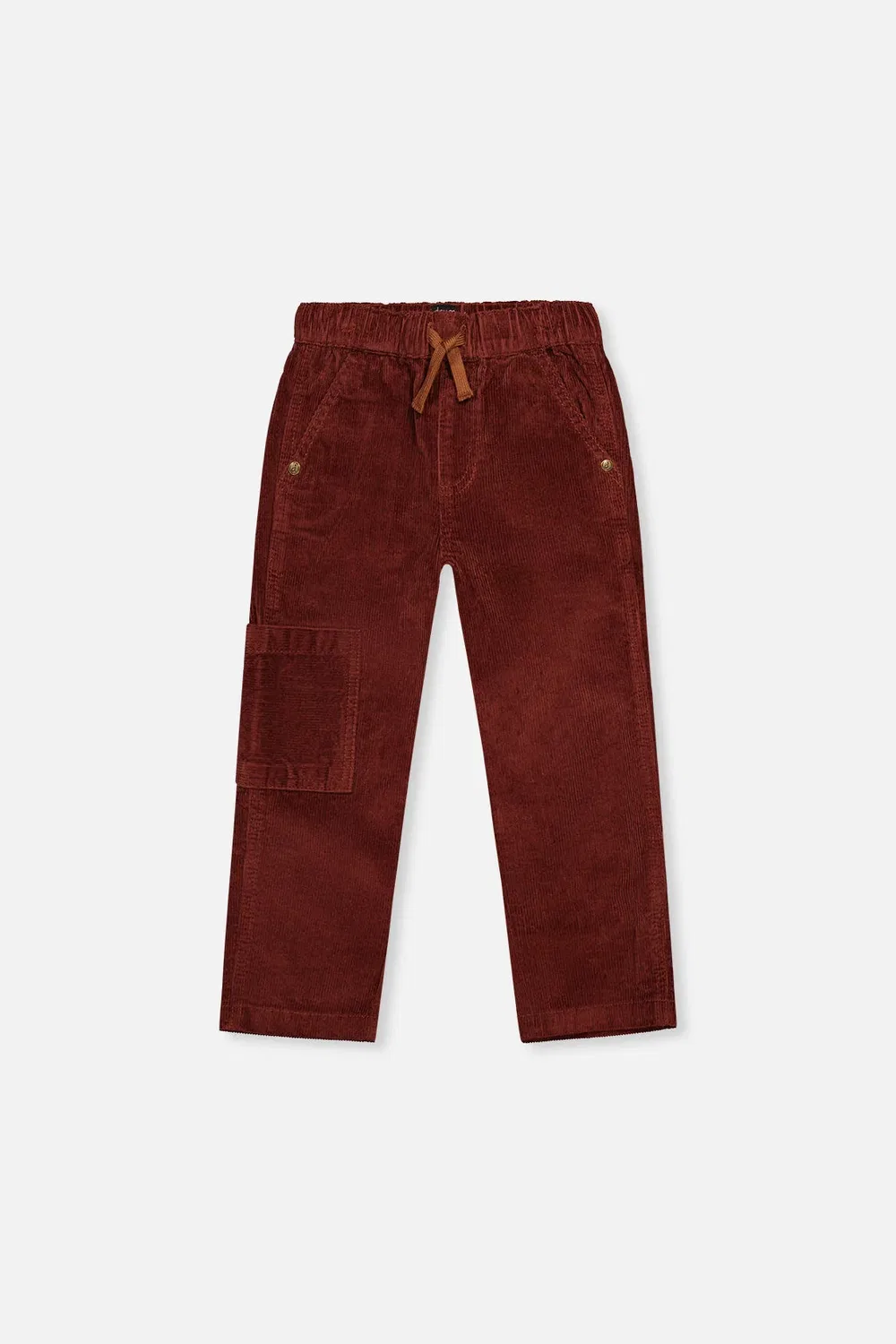 Детские брюки карго с карманом из рубчатого вельвета Boys Must-Haves Deux par Deux, Reddish-Brown