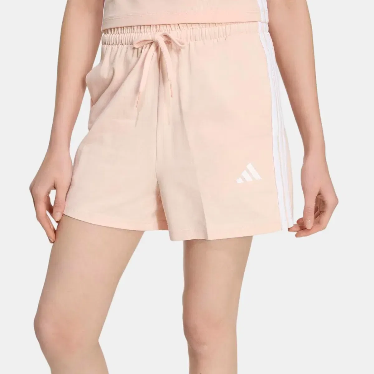 Женские шорты из футера с принтом adidas, Rosa — фото 4