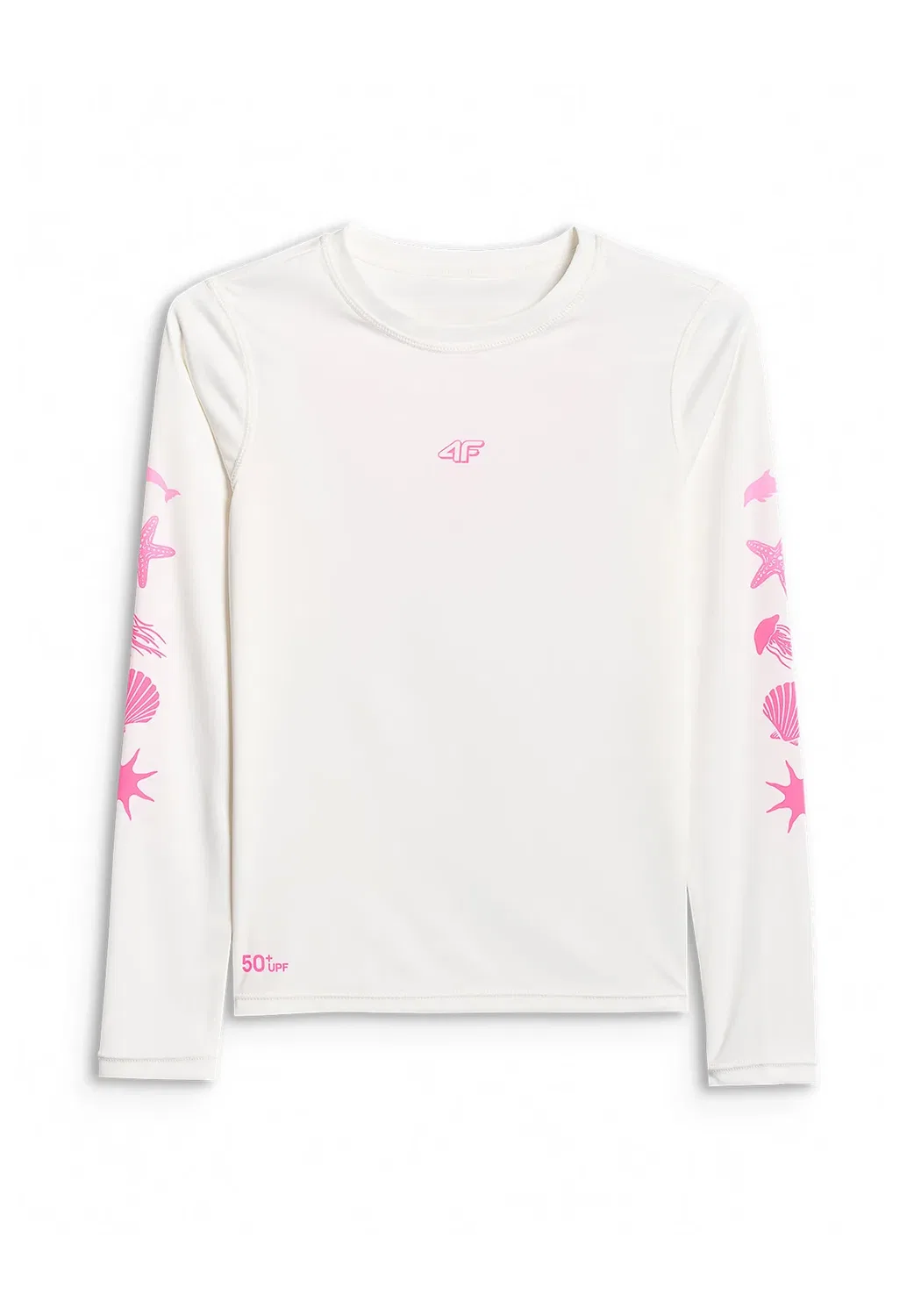 Longsleeve dziewczęcy - long sleeved top 4F, White