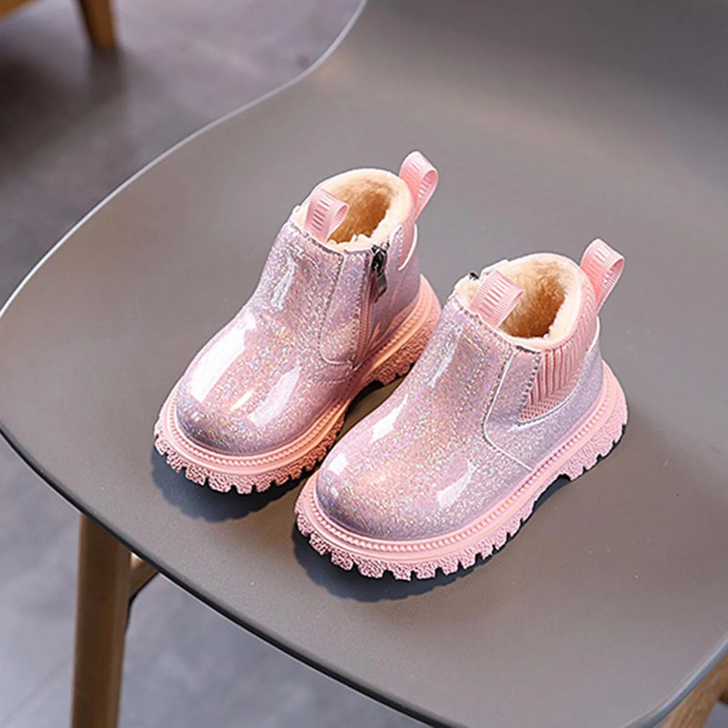 Детские зимние ботинки для девочек с флисовой подкладкой Snow Boots, Pink — фото 4