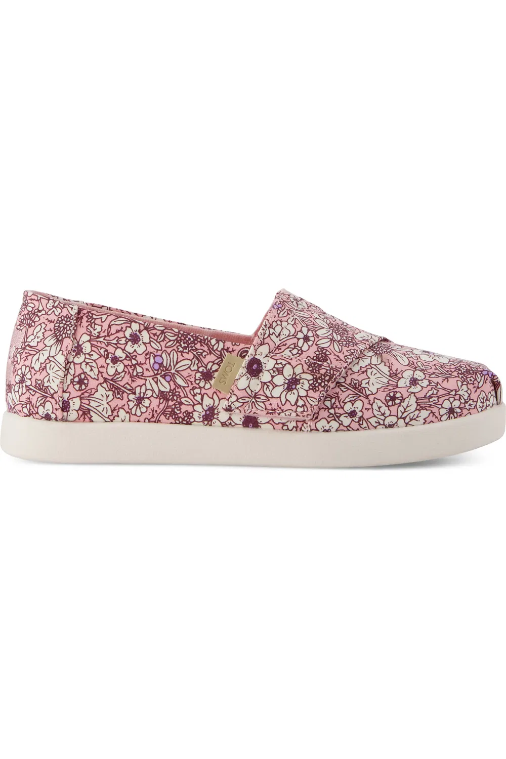 Детские кеды slip-on на регулируемой липучке Alpargata TOMS, Pink Quartz Archival Floral — фото 3