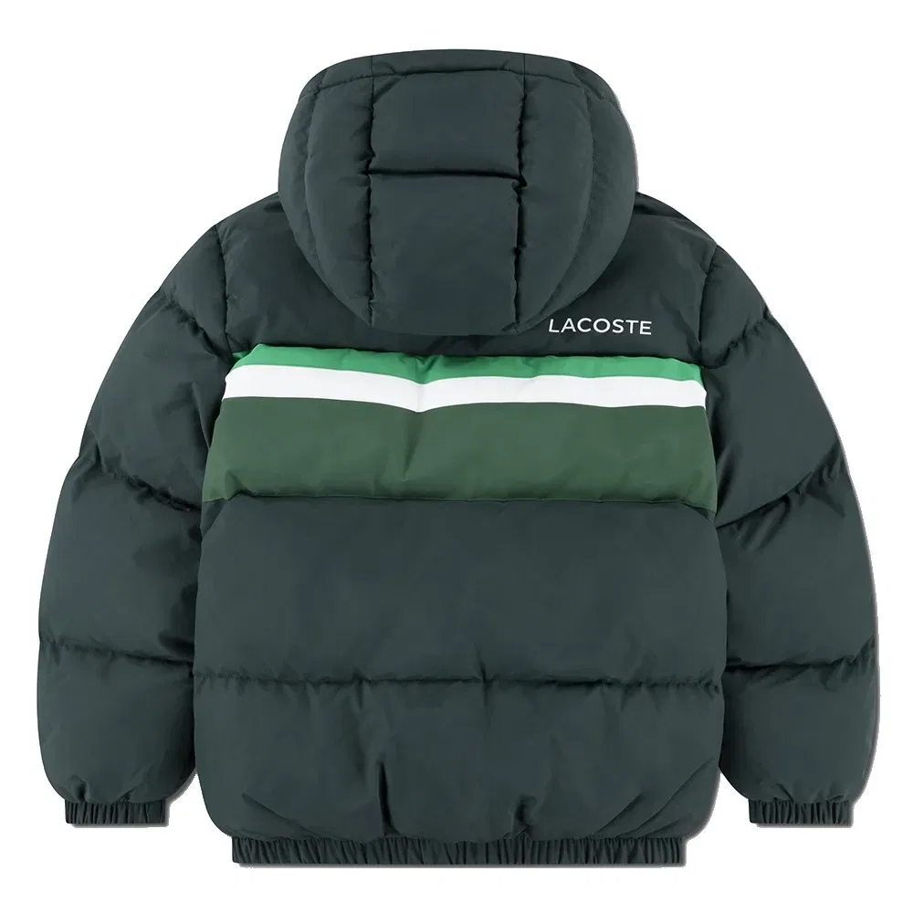 Куртка-пуховик Chest Stripe Lacoste Kids, зеленый — фото 2