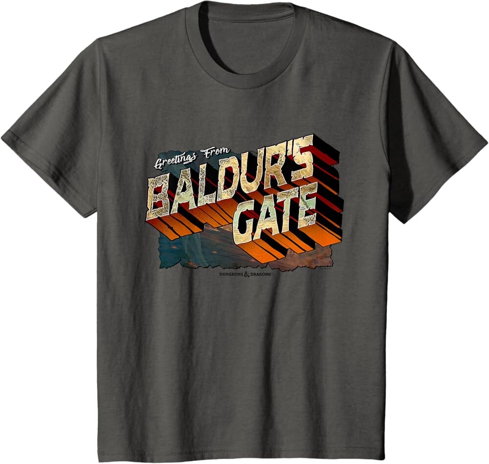 

Детская футболка Dungeons & Dragons Greetings from Baldur's Gate, серый