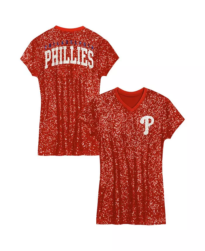 

Детское платье для девочек дошкольного возраста Philadelphia Phillies с пайетками и V-образным вырезом, красное Outerstuff