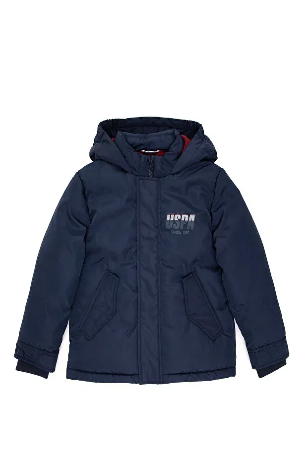 Детское пальто для мальчиков с капюшоном U.S. Polo Assn., Navy Blue — фото 3