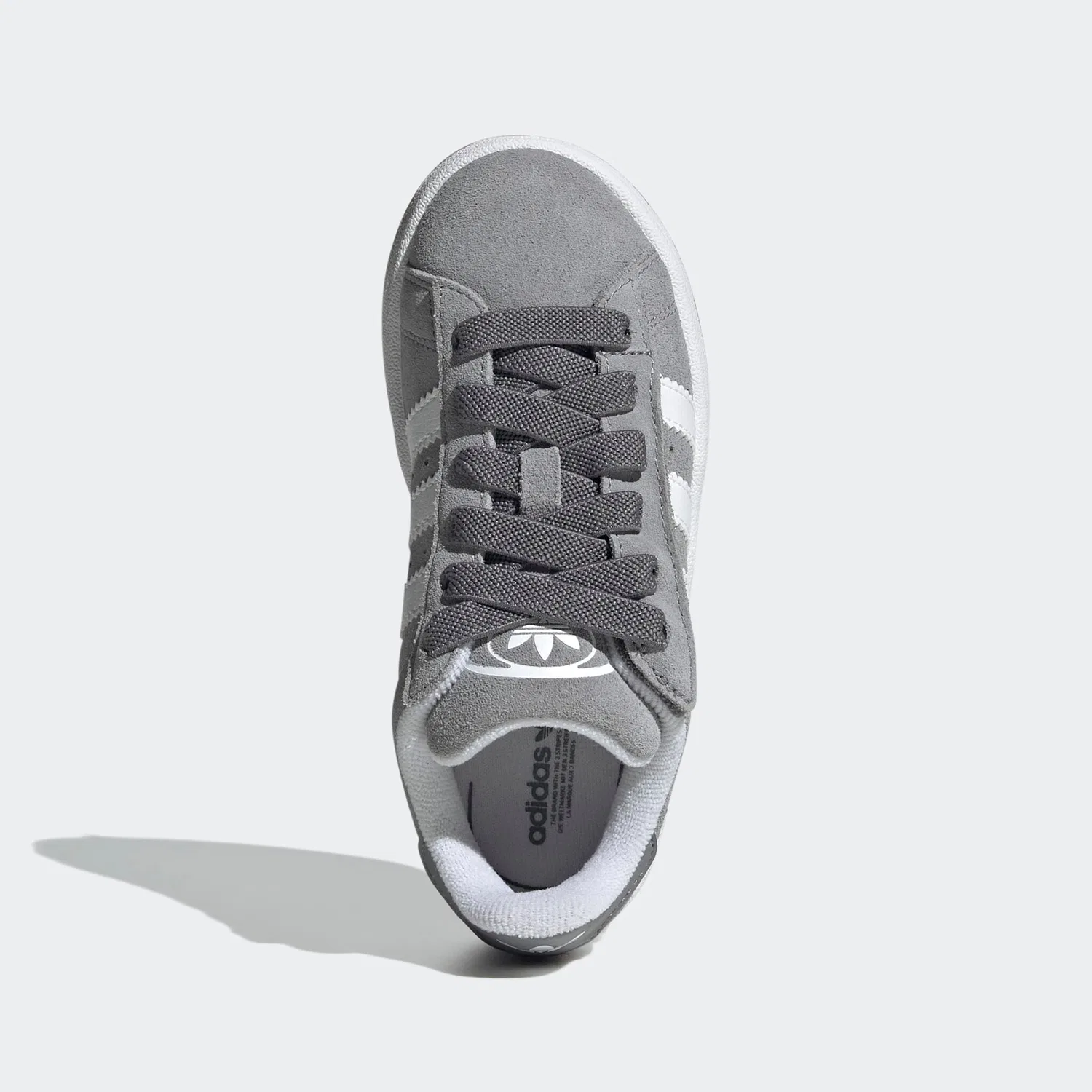 Детские кожаные кроссовки с эластичной шнуровкой Adidas Originals, Grey Three/White — фото 4