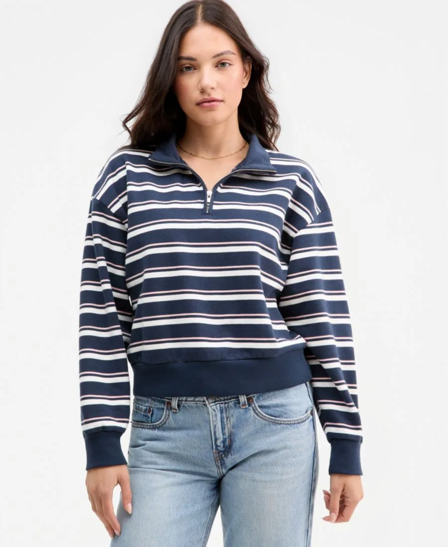 Женский свитшот на молнии Cotton-Blend Everyday Levi's, Ruby Stripe Navy Blazer Powder Pink