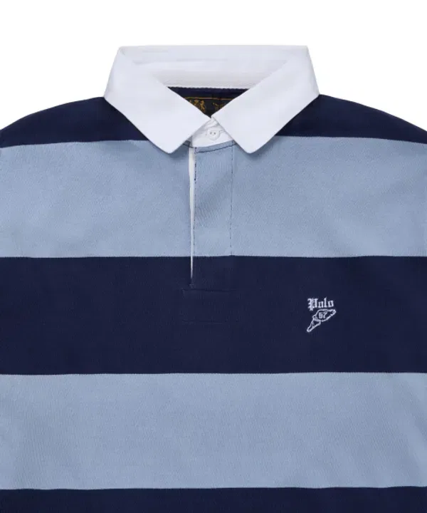 Рубашка-поло иконическая, Rugby Polo Ralph Lauren, синяя — фото 3