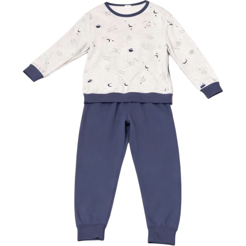 Детское комплект термобелья с принтом Cotton Gene, Heather Gray Starry Sky