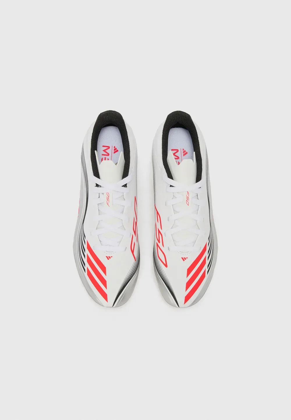 Футбольные бутсы F50 Messi League FG/MG унисекс для твердого грунта Adidas Performance, White/Lucid Red/Silver-Coloured — фото 4