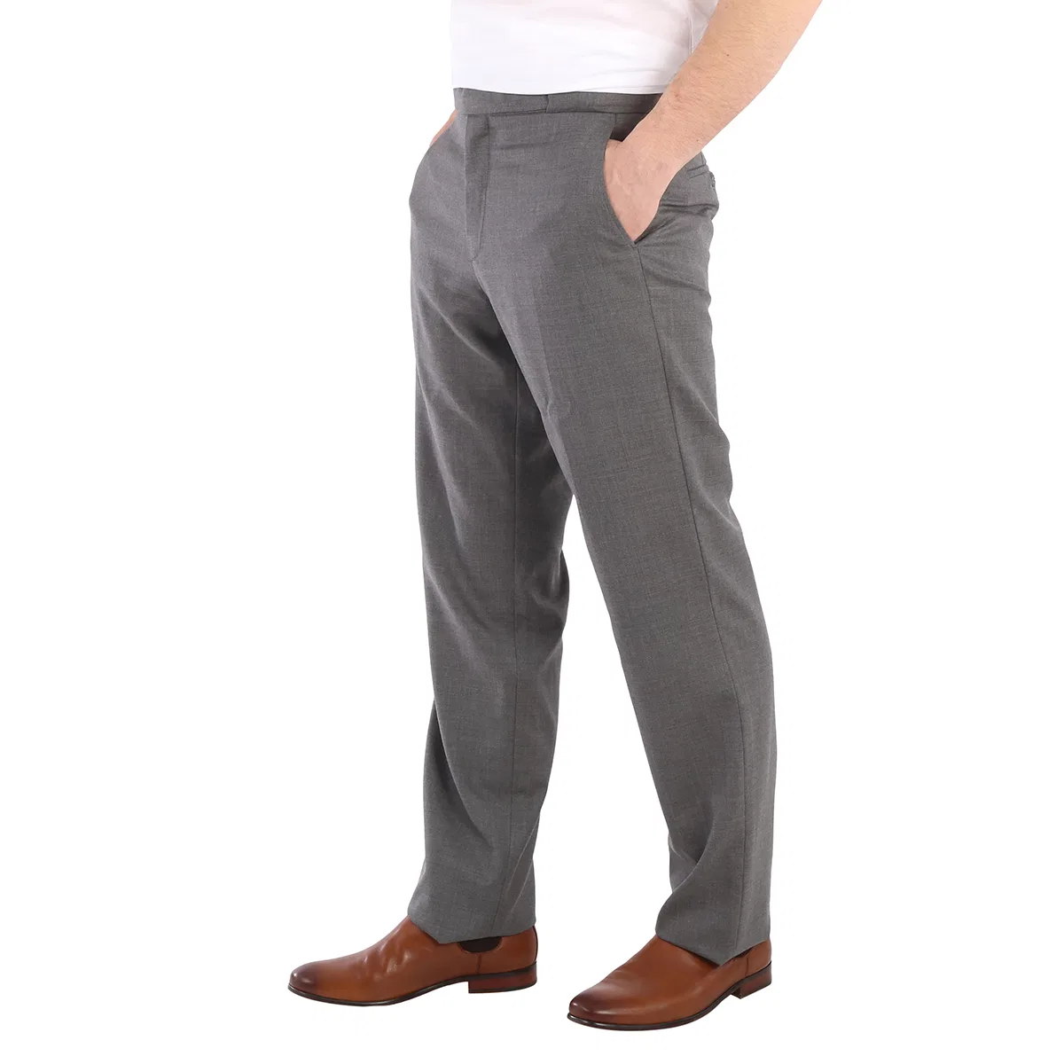 Брюки классические шерстяные с ремнем Burberry, Charcoal Grey — фото 3