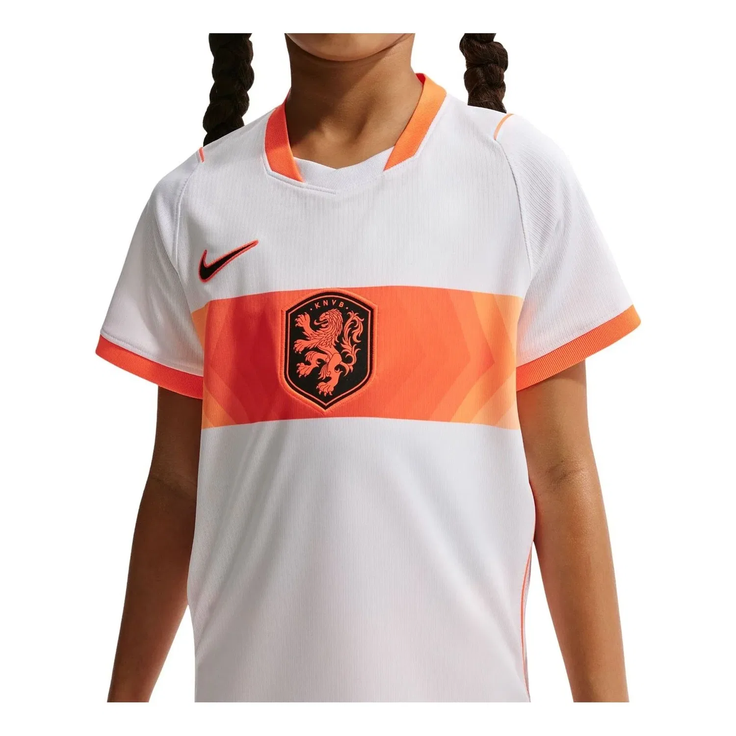 Детская футболка с длинным рукавом Nike Netherlands National Team 2026 Stadium Away Dri-FIT Soccer Jersey White Hyper Crimson Black, белый