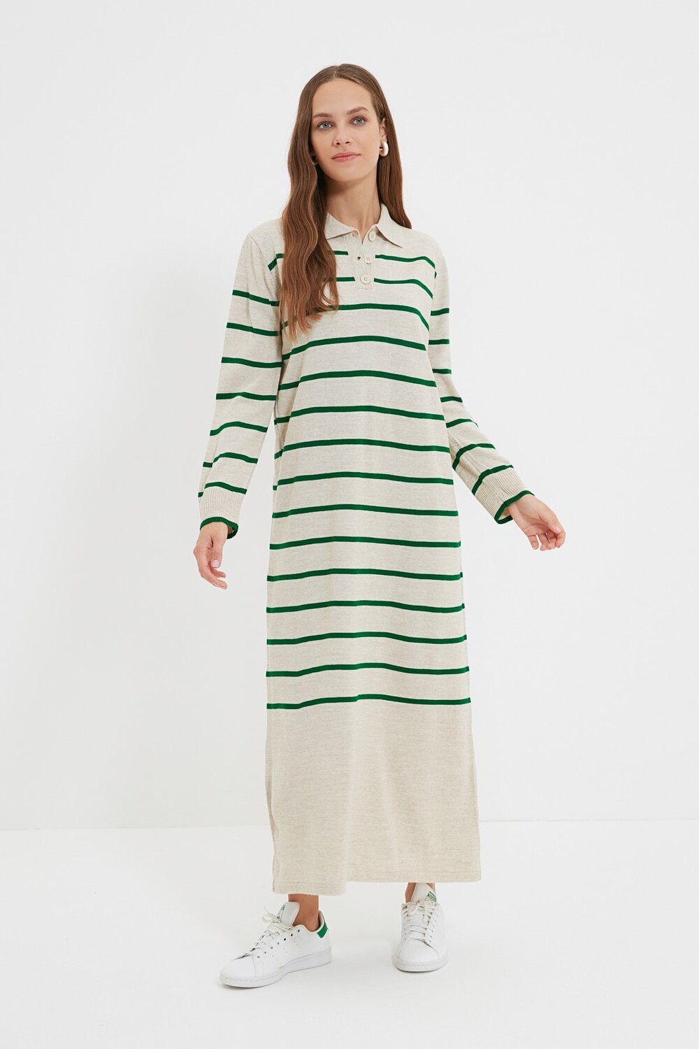 

Платье - Бежевое - Свободное Trendyol Modest, бежевый