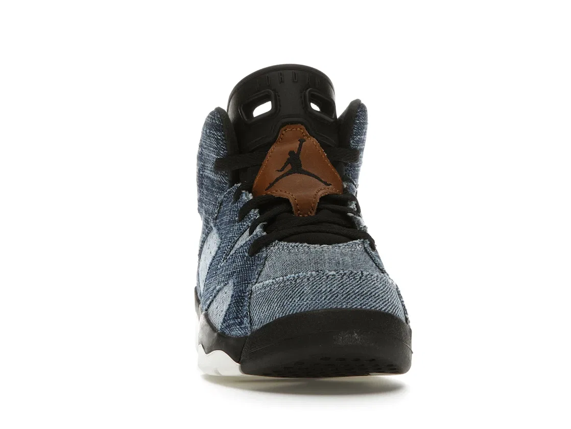 Детские кроссовки с принтом Jordan 6 Retro Jordan, Washed Denim/Sail-Varsity Red-Black — фото 2