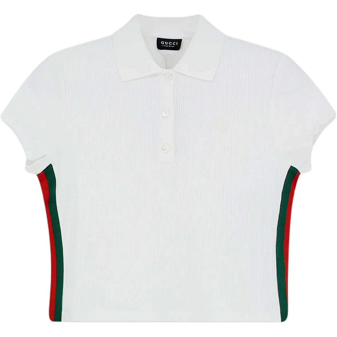 Женский укороченный топ с поло-воротником, GUCCI, White