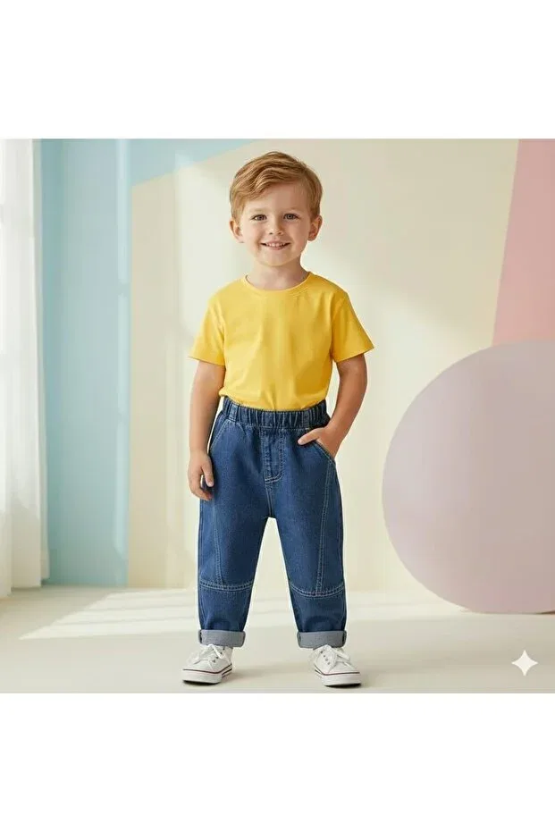 Детские джинсы для девочек с эластичным поясом Jeans Awix, Blue — фото 2