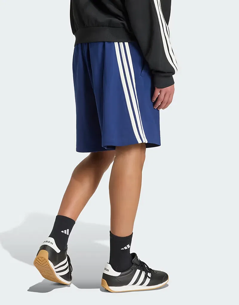 Шорты Kit 3-Stripes Adidas Performance, темно-синий бежевый — фото 2